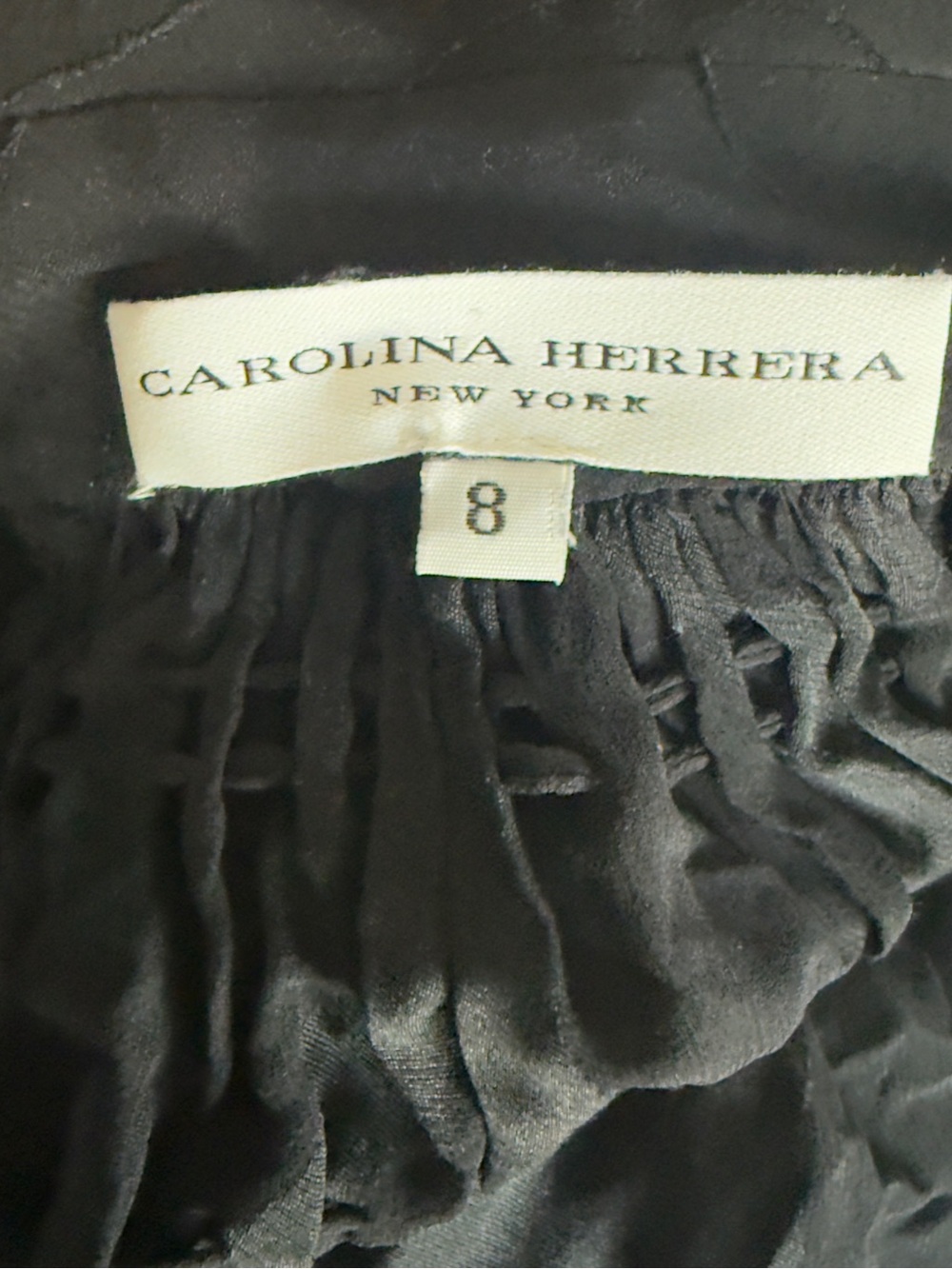Carolina Herrera Black Sheer Polka-Dot Button-Front Long Sleeve Dress size 8 - Picture 2 of 6